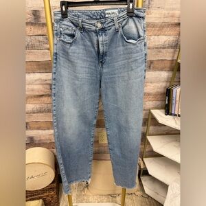 AG Faded Light Blue Wide-Leg Jeans